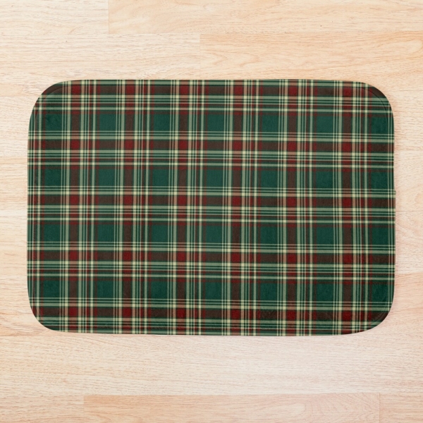 Dark Christmas plaid floor mat