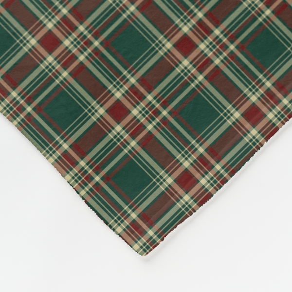 Dark Christmas plaid fleece blanket