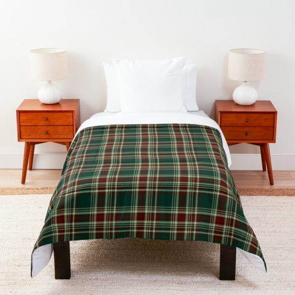 Dark Christmas plaid comforter