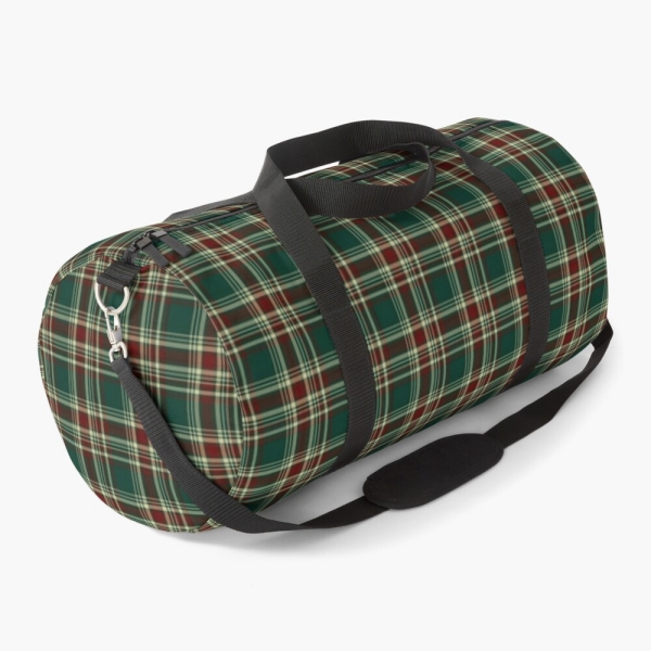 Dark Christmas plaid duffle bag