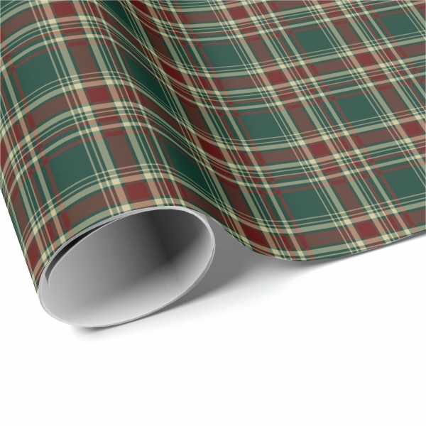 Dark Christmas plaid wrapping paper