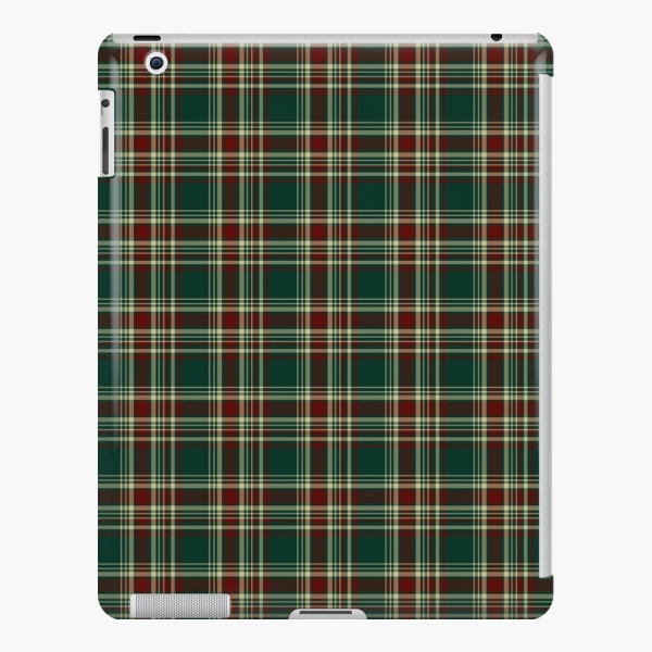 Dark Christmas plaid iPad case