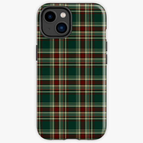 Dark Christmas plaid iPhone case