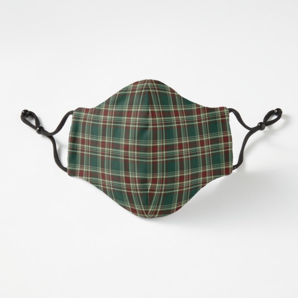 Dark Christmas plaid fitted face mask