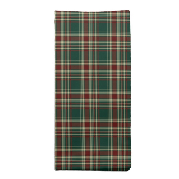 Dark Christmas plaid cloth napkin