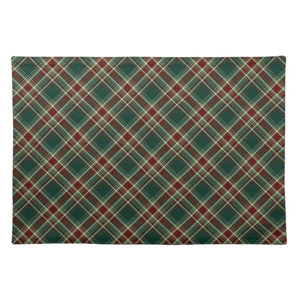 Dark Christmas plaid placemat