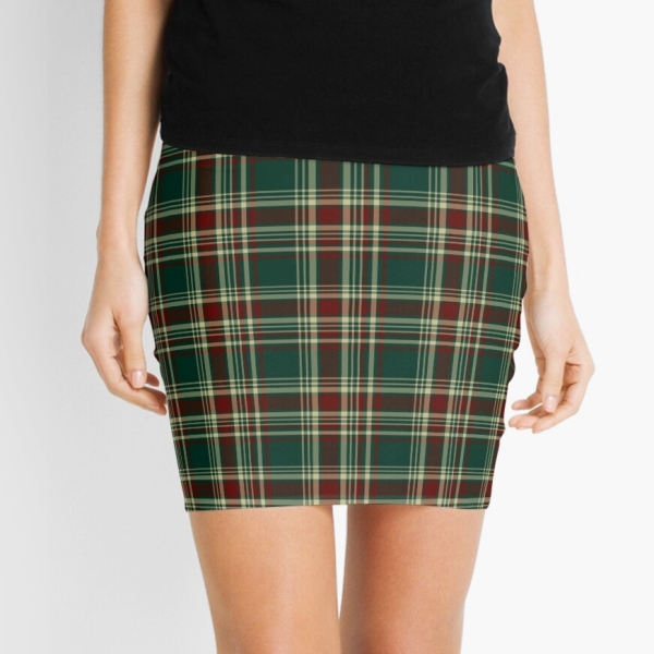 Dark Christmas plaid mini skirt