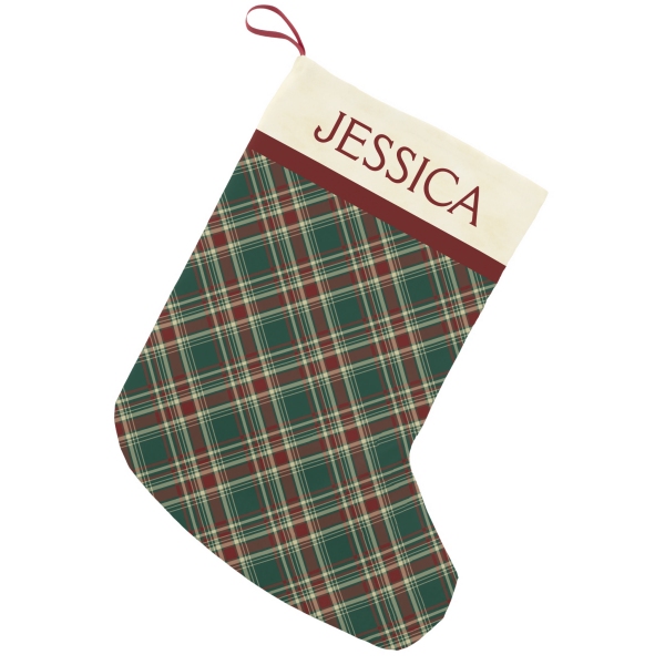 Dark Christmas plaid stocking