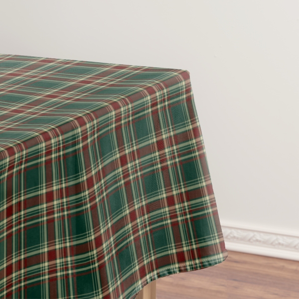 Dark Christmas plaid tablecloth