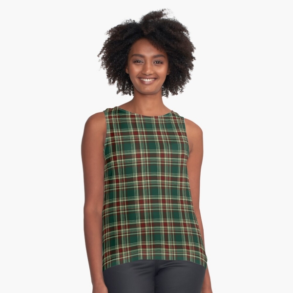 Dark Christmas plaid sleeveless top