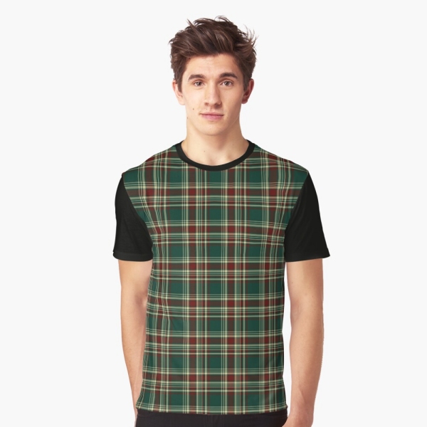 Dark Christmas plaid tee shirt