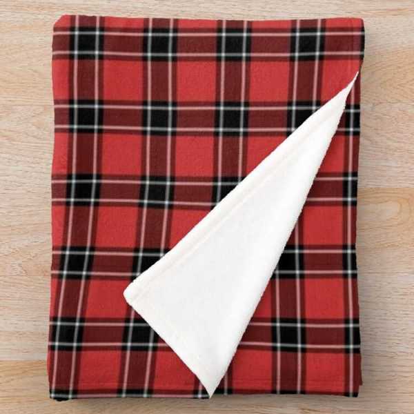 Dunbar District tartan fleece throw blanket