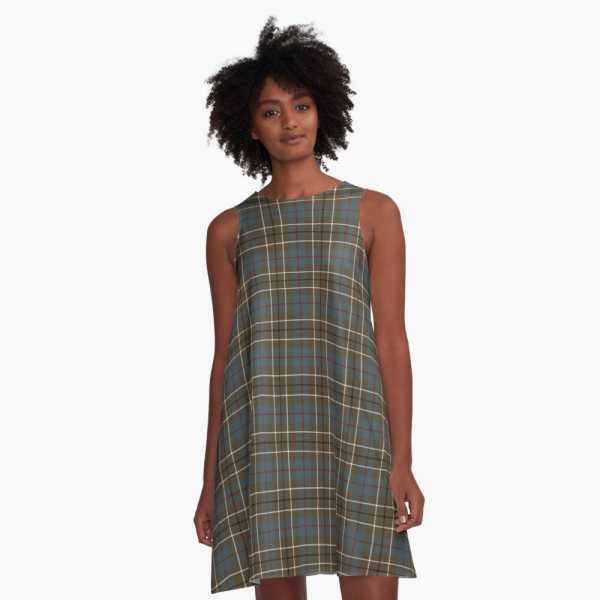 Duncan Weathered tartan a-line dress