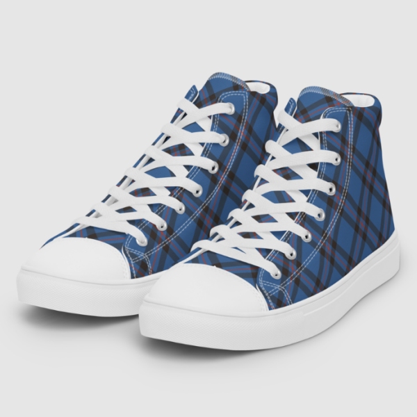 Elliot tartan men's white hightop shoes