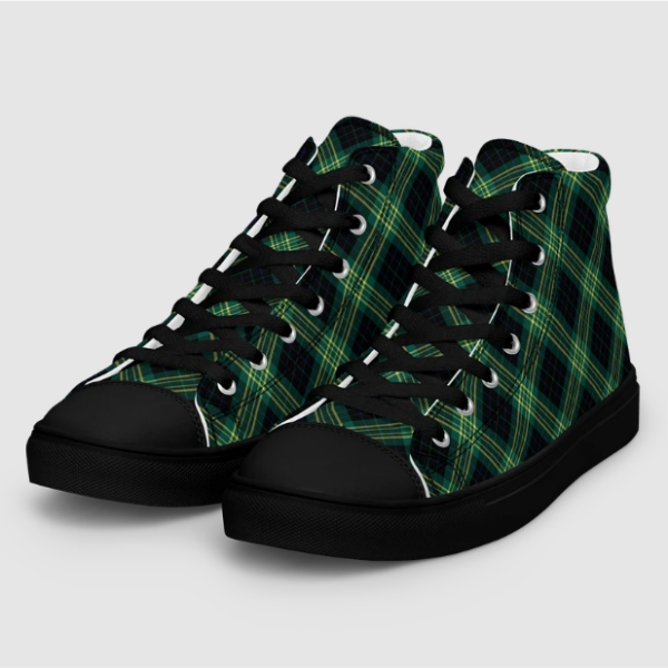 Fitzpatrick Hunting tartan men's black hightop shoes