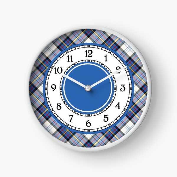 Gillies Blue Dress tartan wall clock