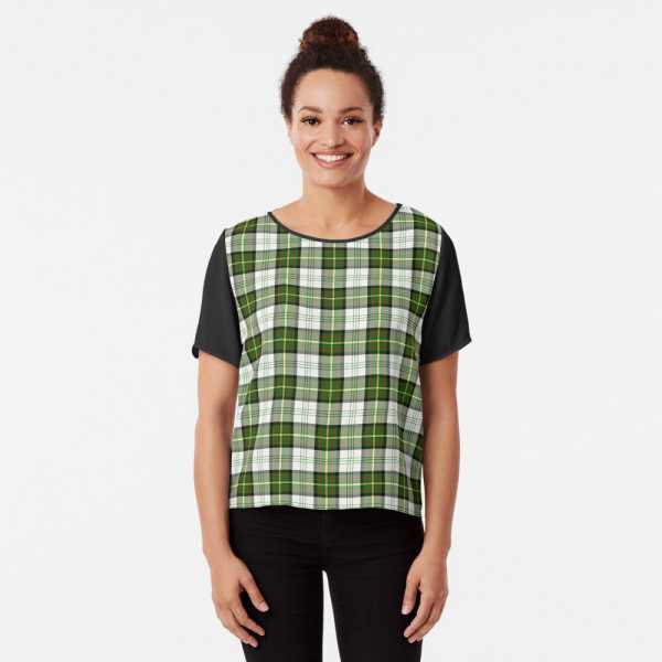 Gillies Green Dress tartan chiffon top