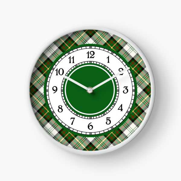 Gillies Green Dress tartan wall clock