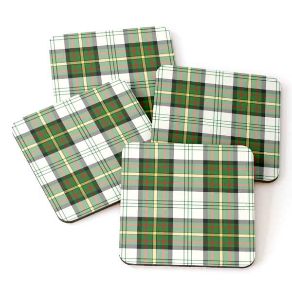 Gillies Green Dress tartan beverage coasters