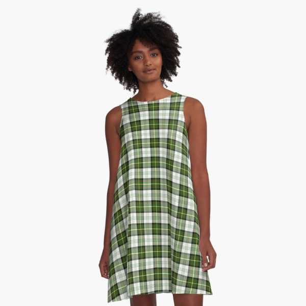 Gillies Green Dress tartan a-line dress