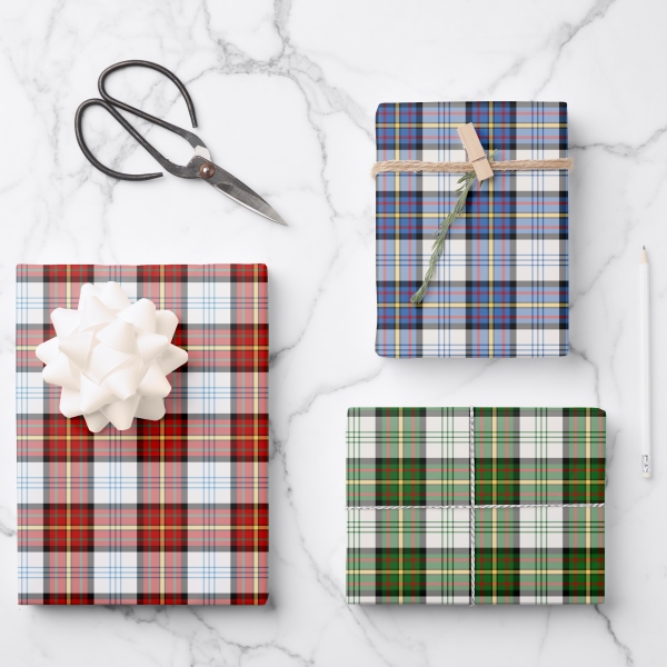 Gillies Dress tartan variety wrapping paper