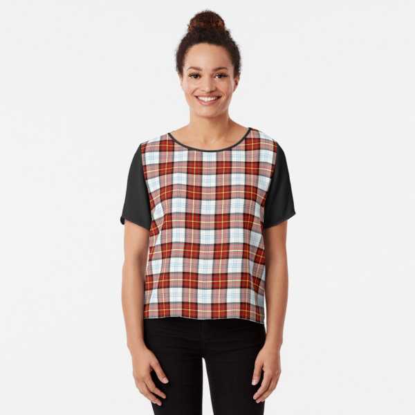 Gillies Red Dress tartan chiffon top