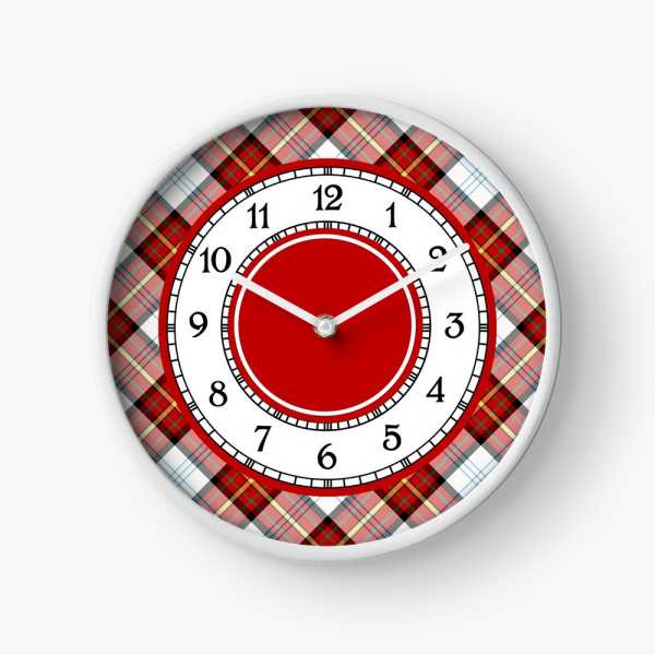 Gillies Red Dress tartan wall clock