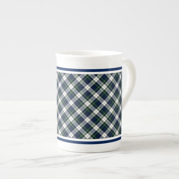 Gordon Dress tartan bone china mug