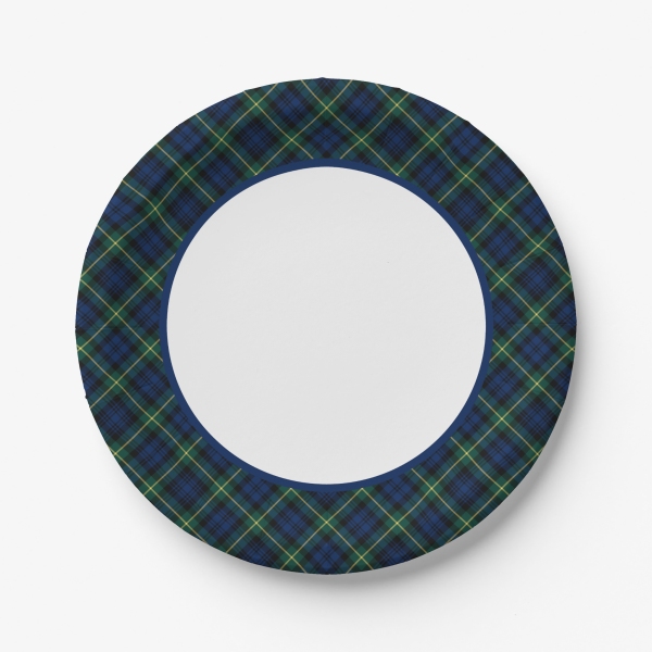 Gordon tartan paper plate