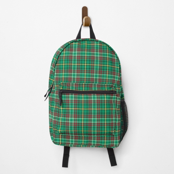 Green Retro Christmas plaid backpack