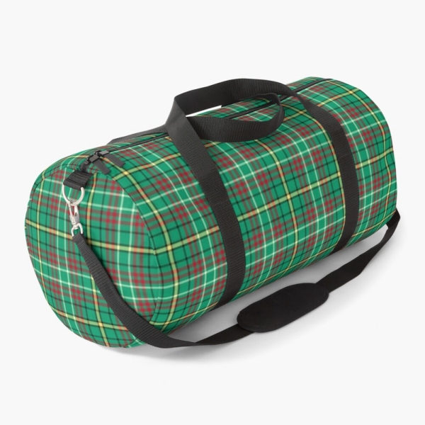 Green Retro Christmas plaid duffle bag