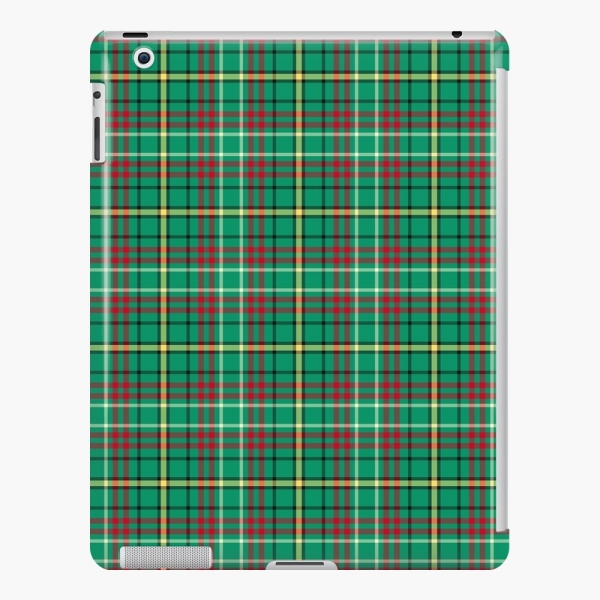Green Retro Christmas plaid iPad case