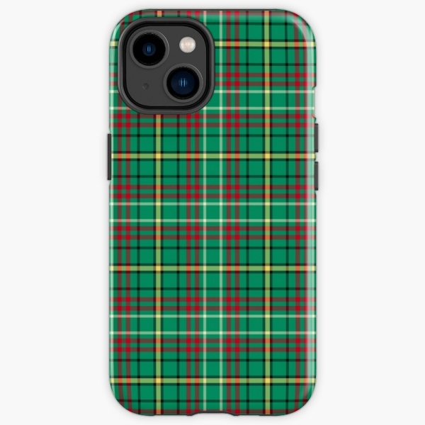 Green Retro Christmas plaid iPhone case