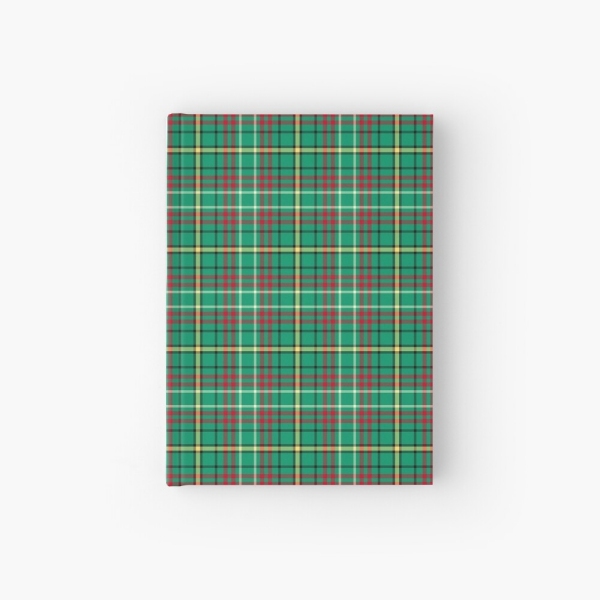 Green Retro Christmas plaid hardcover journal