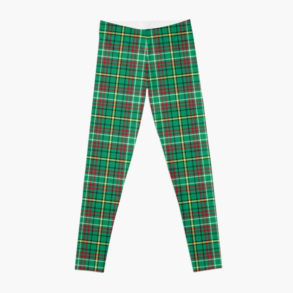 Green Retro Christmas plaid leggings