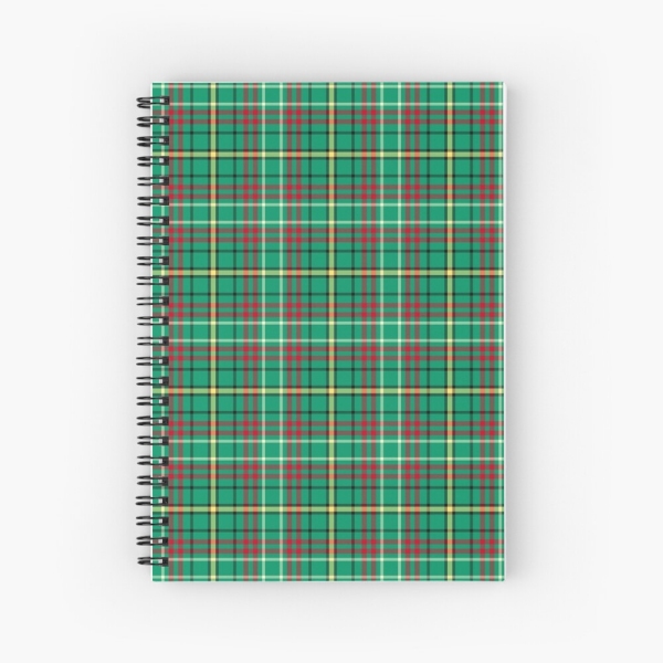 Green Retro Christmas plaid spiral notebook