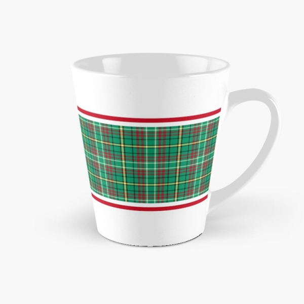 Green Retro Christmas plaid tall mug