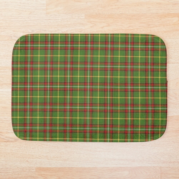 Green Christmas plaid floor mat