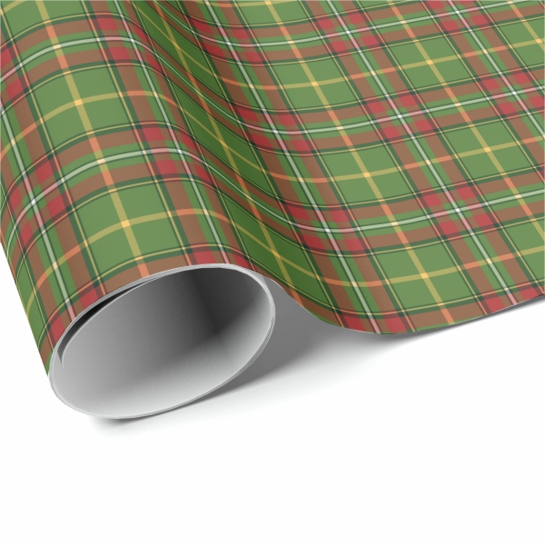 Green Christmas plaid wrapping paper