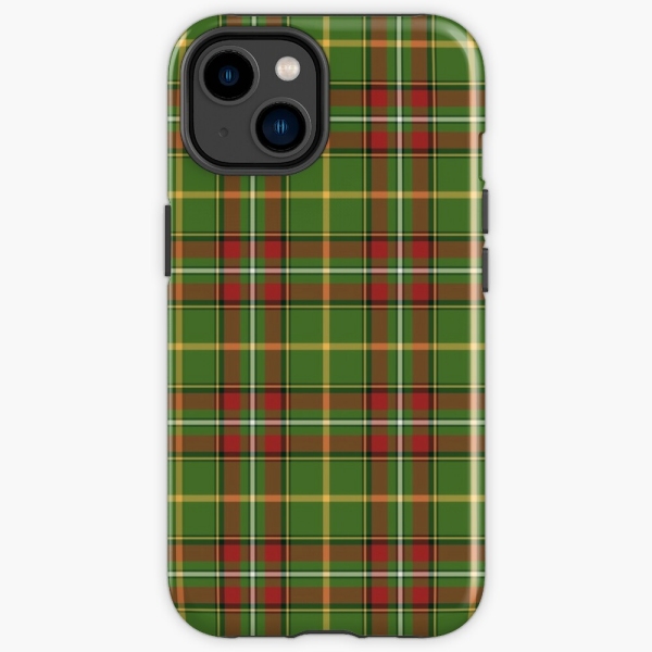 Green Christmas plaid iPhone case