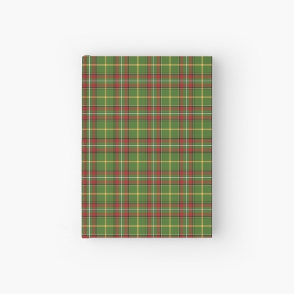 Green Christmas plaid hardcover journal