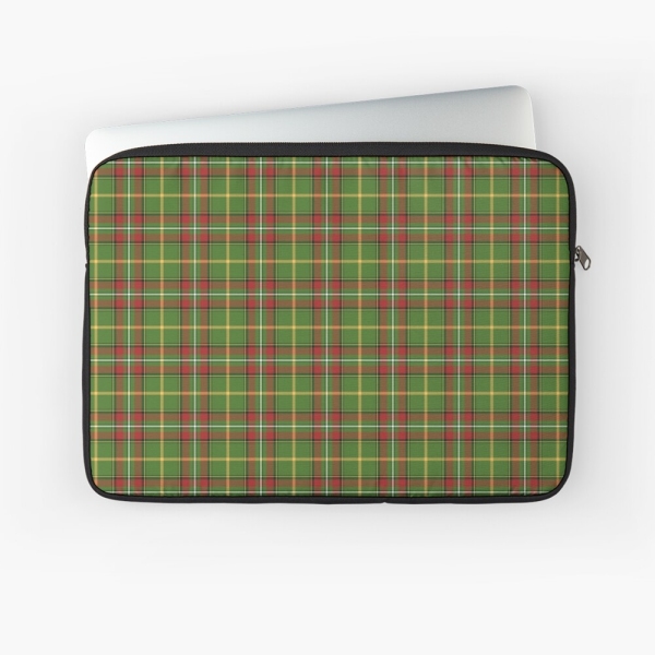 Green Christmas plaid laptop sleeve