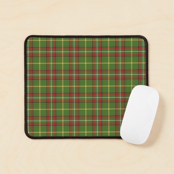 Green Christmas plaid mouse pad