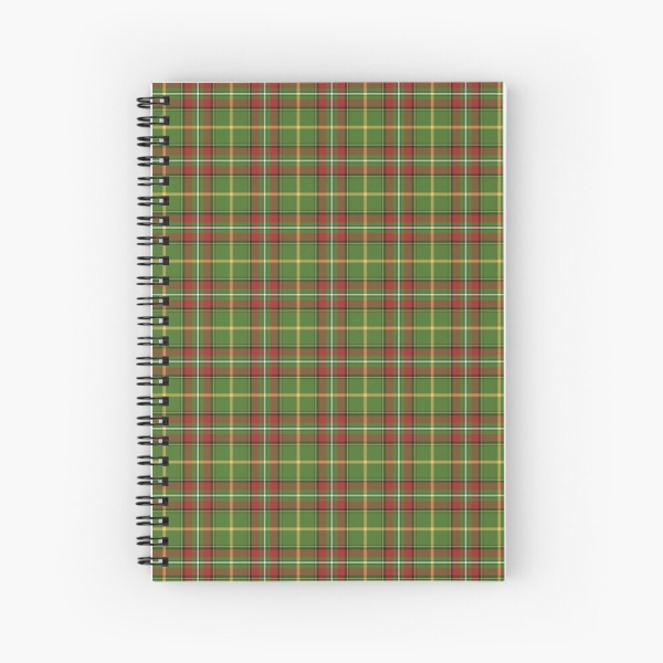 Green Christmas plaid spiral notebook
