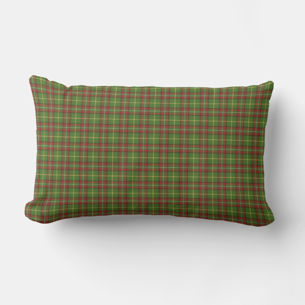 Green Christmas plaid lumbar cushion