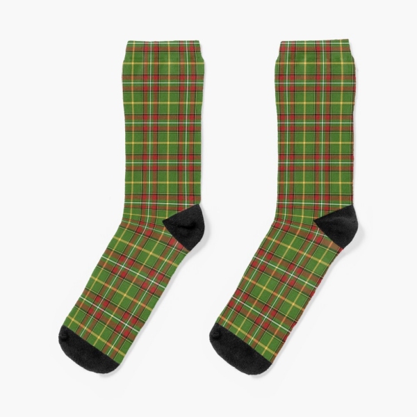 Green Christmas Plaid Socks