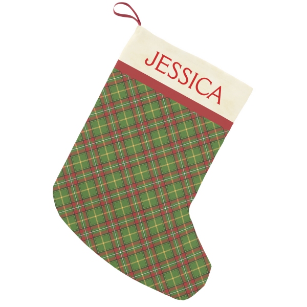 Green Christmas plaid stocking