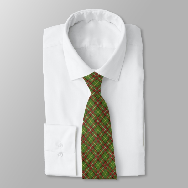 Green Christmas plaid necktie