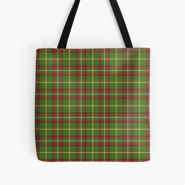 Green Christmas plaid tote bag
