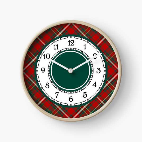 Hay tartan wall clock